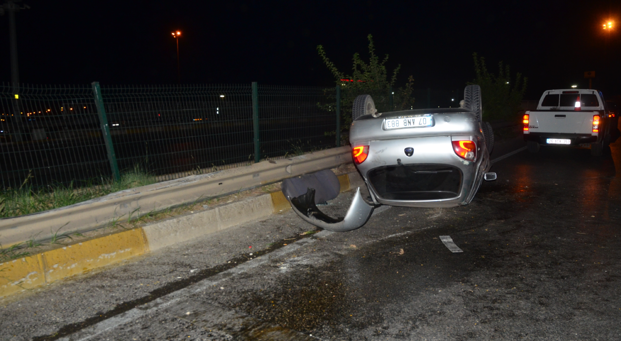 Kontrolden çıkan araç takla attı! 3 kişi yaralandı